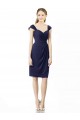 Cocktail Length Short Cap Sleeves Chiffon Bridesmaid Dress