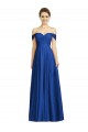 Off the Shoulder Draped Chiffon Maxi Bridesmaid Dress