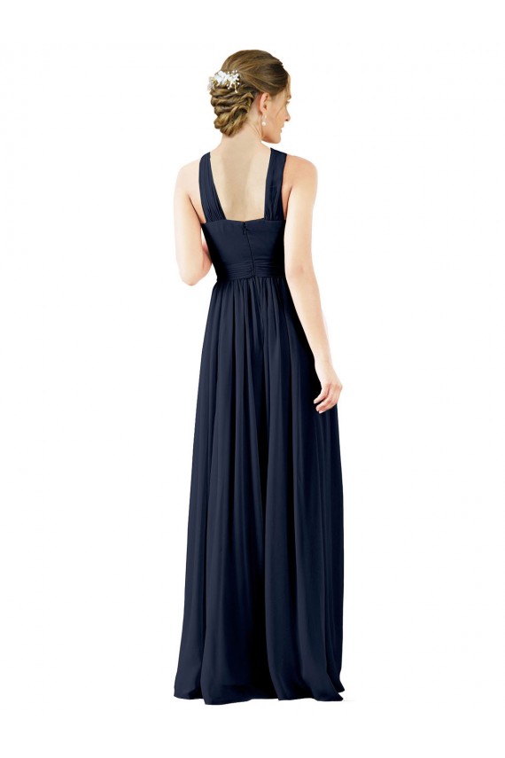 High V-Neck Floor Length Chiffon Bridesmaid Dress