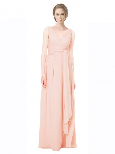Shop Full Length Chiffon Bridesmaid Dress with V-Front and Back Perth