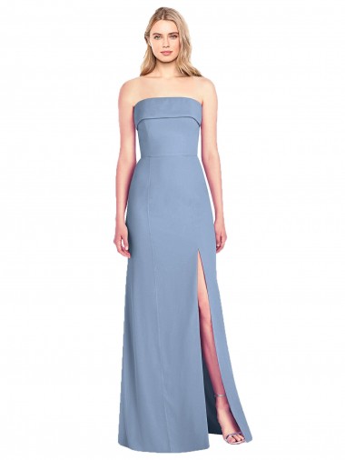 Shop Trumpet Full Length Strapless Chiffon Bridesmaid Dress with Slit Perth