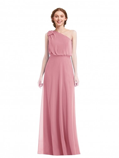Shop One Shoulder Bow Blouson Bodice Maxi Bridesmaid Dress Perth