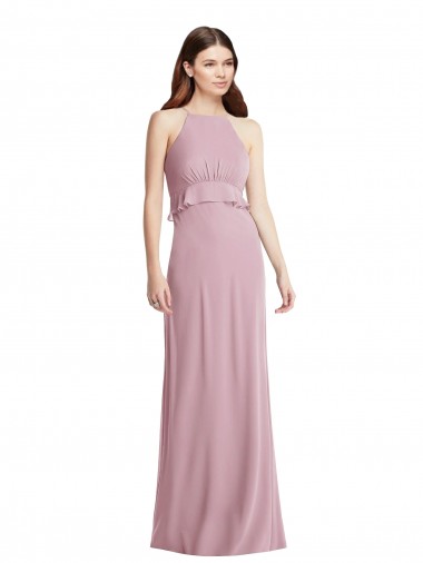 Shop Bias Ruffle Empire Waist Halter Maxi Bridesmaid Dress Perth