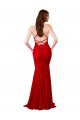 Low Back V-Neckline Floor Length Formal Lace Bridesmaid Dress / Prom Dress