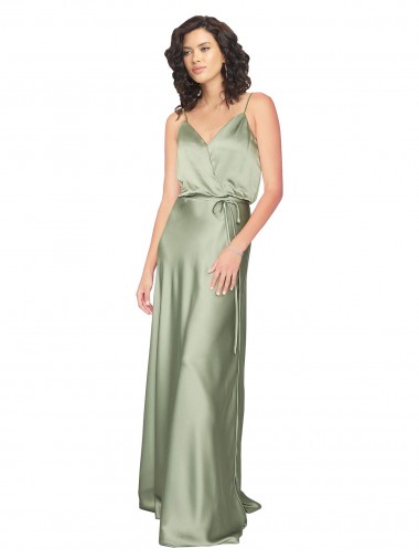 Shop Formal Silky Satin Bridesmaid Dress with Tied Waist Perth