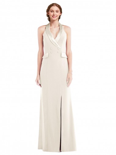 Shop Halter Tuxedo Maxi Bridesmaid Dress / Prom Dress with Front Slit Perth