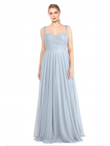 Shop Sweetheart Spaghetti Straps Long Tulle Bridesmaid Dress with Criss Cross Back Perth